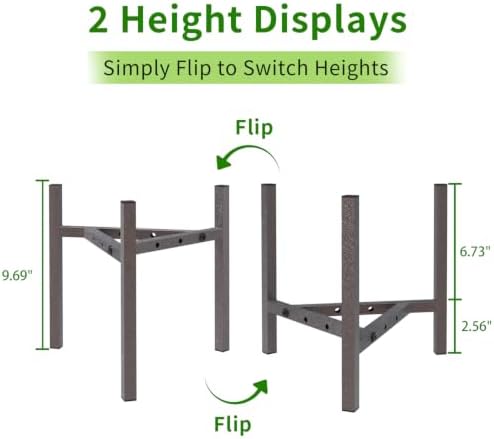 Airpark Adjustable Metal Plant Stand Dark Brown Color with Modern Design