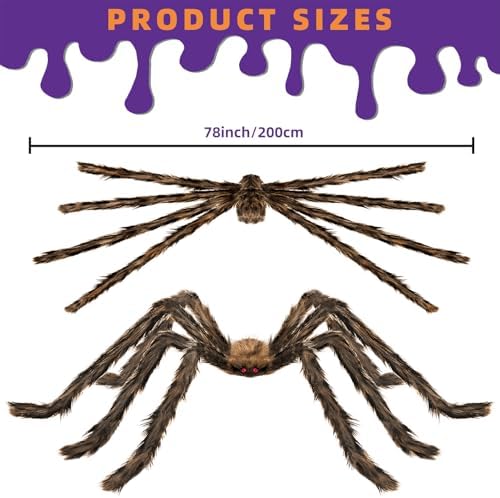 Kendane 78" Halloween SliverGolden Giant Spider Decorations