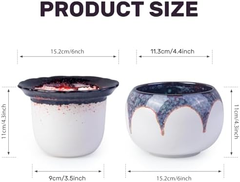 Self Watering African Violet Pot 6 Inch Ceramic Planter-Red