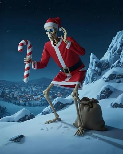 3 Pcs Santa Outfit for 12 Ft Giant Skeleton Christmas Yard Accessories