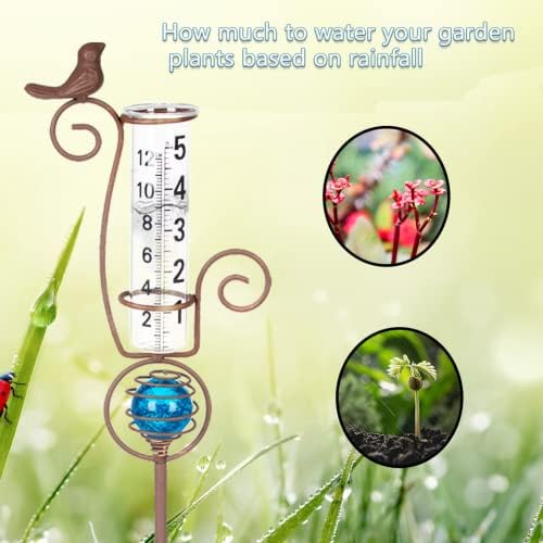 27'' Tall Rain Gauge Outdoor with Luminous Beads