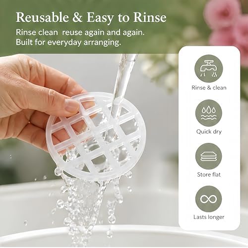 Silicone Flower Arranging Grid, Flower Stem Support Grid, 2 Pack, 3.2 Inch