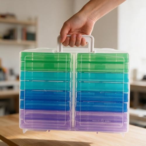 novelinks Photo Storage Box and 16 Inner 4" x 6" Photo Storage Containers