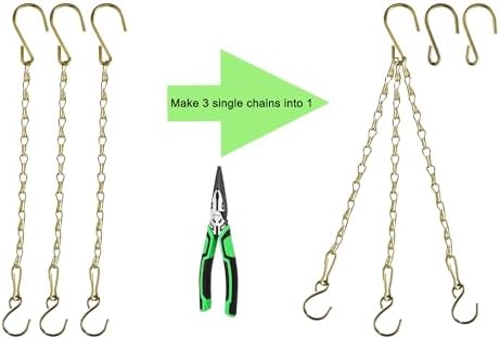 Chain for Hanging Plants,11 Inch Gold Hanging Chain(Gold, 11 Inch-6PCS)