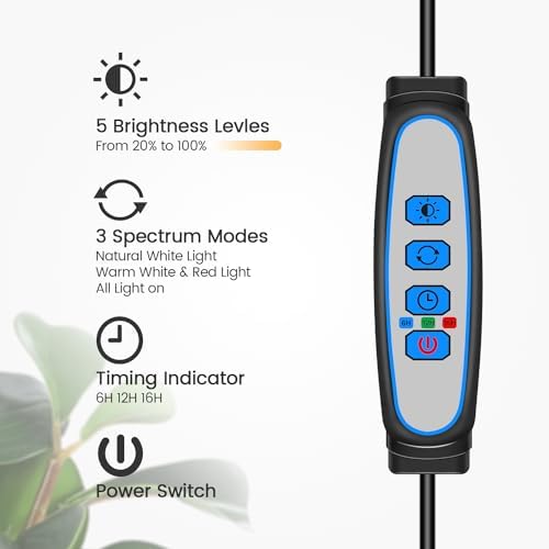 Garpsen Halo Grow Lights, Dual-Head 6000K LED Floor Plant Light with Base