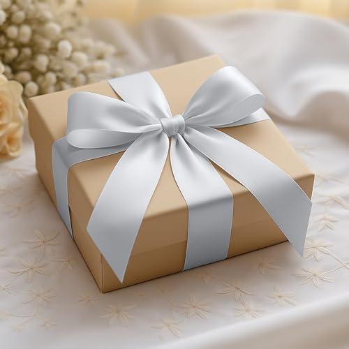 1 1/2 in 30 Yards Silver Ribbon for Gift Wrapping Christmas Tree Decoration