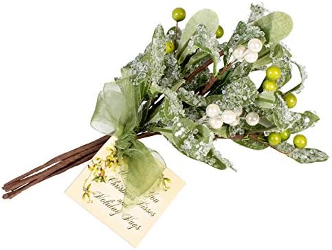 Elanze Designs Mistletoe Berry Festive Green 10 inch Artificial Christmas Flower Sprig