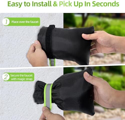 Insoma Pro Outdoor Faucet Cover for Winter, Thicken 7.1" W x 8.7" H Hose Bib Insulation Cover for Freeze Protection, Outside Water Spigot Covers for Winter Waterproof Reusable, 3 Pack