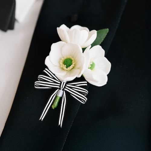 KINGLAKE Black and White Striped Ribbon - 3/8 Inch x 55 Yards