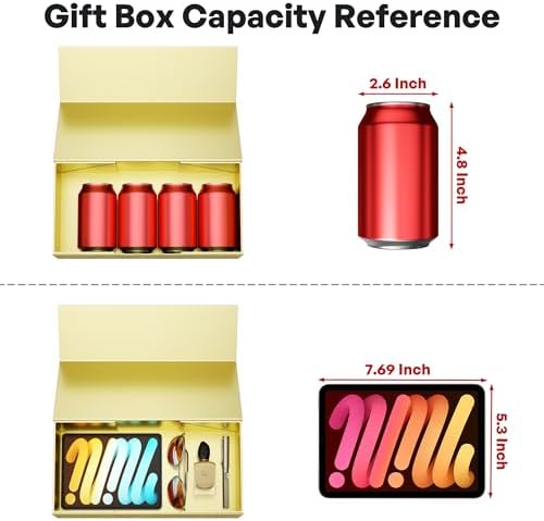 RYDDOY Gold Gift Box, 12x6x4'' Gift Boxes with Lids for Presents