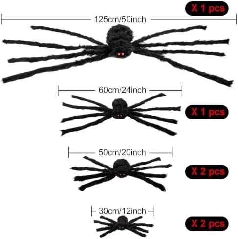 Colovis 6 Pcs Large Scary Halloween Spider Decorations for Outdoor, Yard