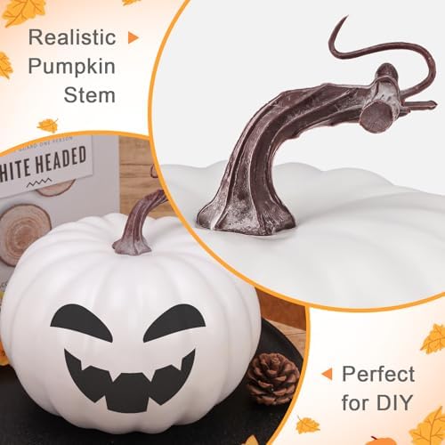 7 Inch White Artificial Pumpkin Fake Foam Pumpkin Craft Pumpkins