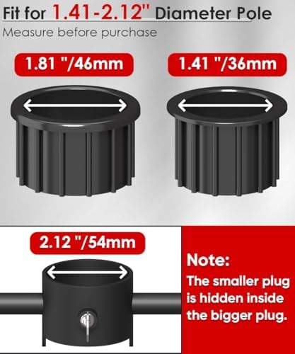 Mocomax Pole Stabilizer Stand Base Applies to 1.41" to 2.12" Shepherds Hook, Outdoor Bird Feeder Pole Stabilizer Support with 4 Prongs, Metal Holder Base for Birdhouse, Flagpole, Umbrellas, Black
