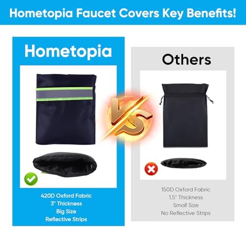 Outdoor Faucet Covers for Winter, 15 Pack Pro 6.7" W x 8.3" H Outdoor spigot covers winter insulated Freeze Protection hose bib cover Backflow Reusable Waterproof Insulated,Black