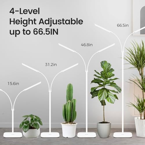 Grow Light for Indoor Plant,Dual Head Full Spectrum with 3/9/12H Auto Timer