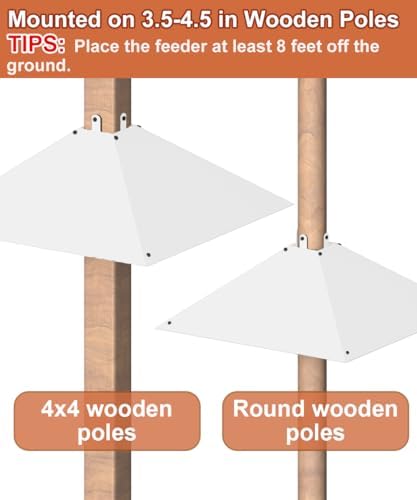 Metal Squirrel Baffle for 4x4 Post, Outside Wooden Pole Mount Squirrel Guards for Bird Feeders, 17 Inch Squirrels Deterrents Stopper to Deter Racoons, White, 1pcs, (Patented No.: D1069260)