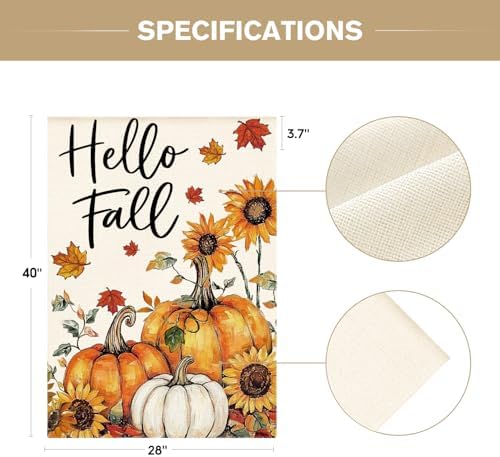 AVOIN colorlife Pumpkins Hello Fall House Flag 28x40 Inch Outside
