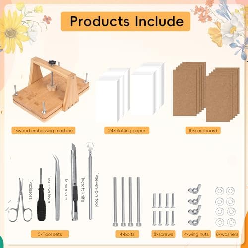 AIOWZZY Large Wooden Flower Press Kit 11" x 8" Multi-Layer Plant Press for Dried Flowers Plant Preservation for DIY Arts Dried Flowers Craft Tool