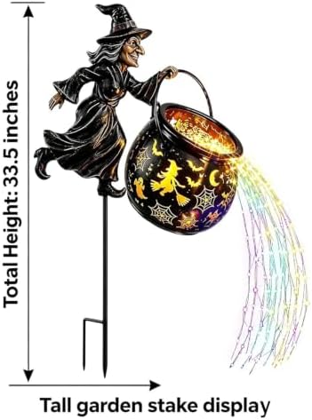 Halloween Witch Cauldron Garden Light，3D：1