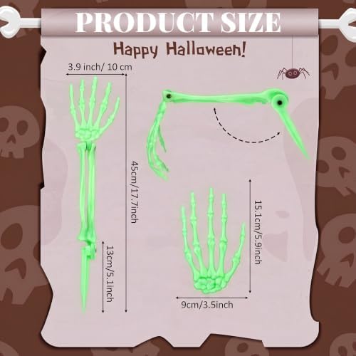GlikCeil 18 Pcs Halloween Glow in the Dark Skeleton Arms and Hands,Luminous