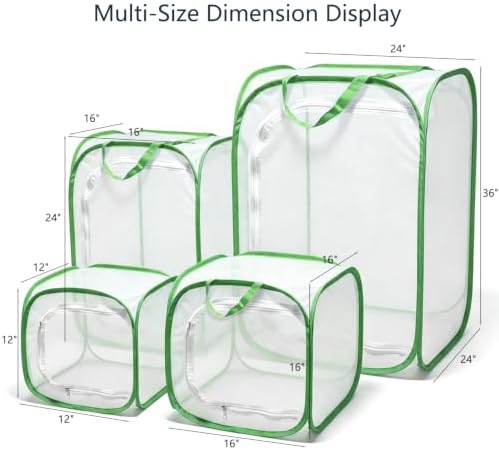 Mesh Plant Protection Enclosure, Portable Collapsible Garden Grow Cage with Mesh Barrier, Pest & Bird Proof Plant Cover for Vegetables, Fruits, Outdoor Patio Balcony Use, 36 Inches Tall