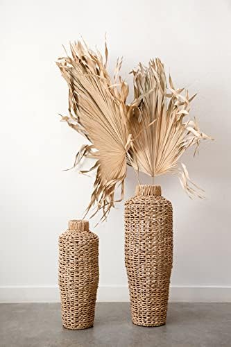 Creative Co-Op 22" H Handwoven Water Hyacinth & Rattan Floor Vase
