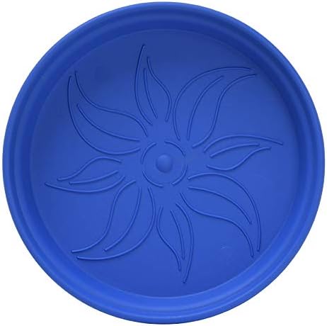 Mintra Garden Pots, 4 Pack Bulk Plastic Plant Pots with Drainage Tray, Round Indoor & Outdoor Decorative Planters with Drain Holes for Flowers, Herbs & Plants, 13cm Diameter – Blue, 5 in