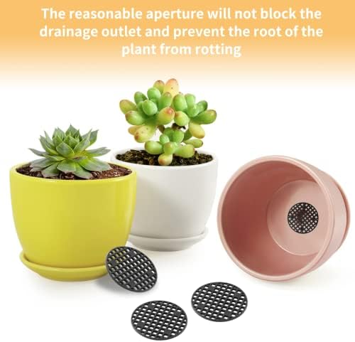 Bivethoi Plant Pot Mesh Hole Cover, 1.8" / 45mm, Black, 100pcs