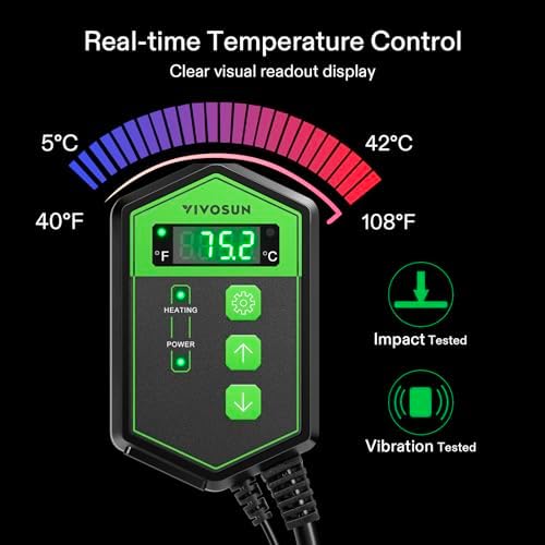 VIVOSUN Durable Waterproof Seedling Heat Mat 48" x 20.75" UL & MET-Certified Warm Hydroponic Heating Pad and Digital