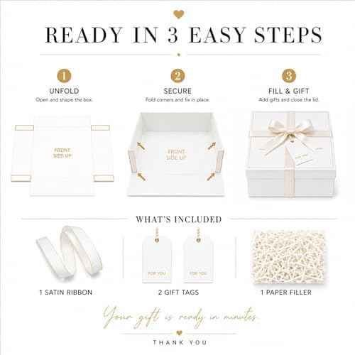 12x12x10 Inch Empty Gift Box with Lid, Large Wedding Gift Box for Presents