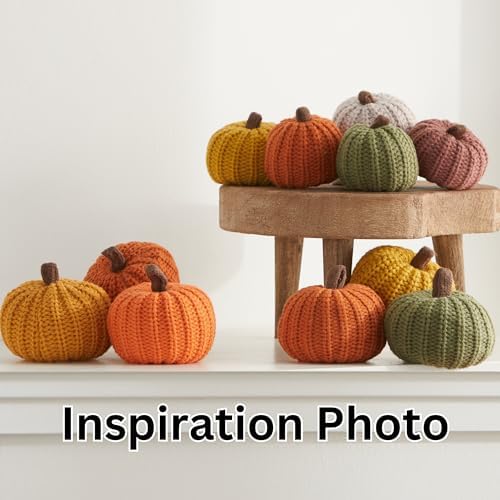 Set of 5 Mini Knit Pumpkins, Thanksgiving Table Centerpiece, Anthropology Home, Pottery Farmhouse and Barn Fall Décor, Bowl and Basket Filler, Autumnal Aesthetic, Cute Shelf Sitter, Hygge (Autumn Set)