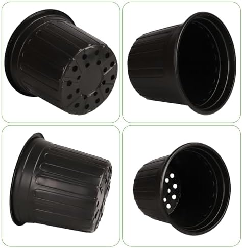 24 Pack 3 Gallon Nursery Pots Thickened Soft Black Plastic Plant Pots