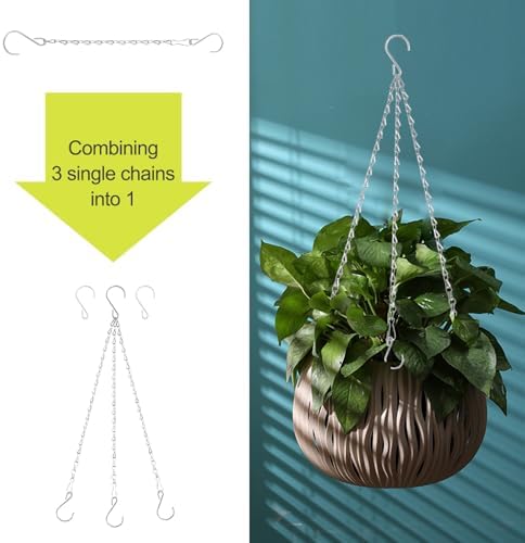 RIFNY Plant Chain for Hanging Plants, 20 Inch Hanging Basket Chain, Silver