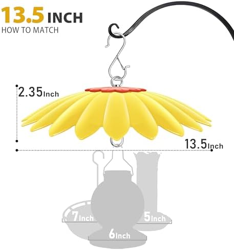 13.5 inch Bird Feeder Rain Guard,Hummingbird Feeder Shade Dome Cover,Umbrella Cover for Bird House for Outdoor,Squirrel Baffle,2 Pack(Red,Yellow)