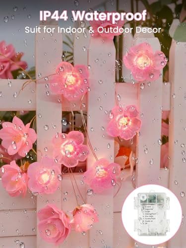 Cherry Blossom Flower String Lights Fairy Lights Battery Operated Remote