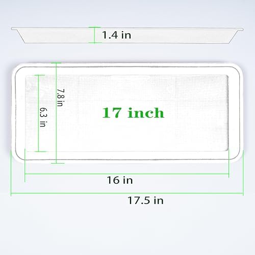 VUWEZ 2 Pack of Plastic Plant Tray Saucer Rectangular 17 18 inch, Planter Trays Saucers for Indoors Outdoor, Plant Water Drip Tray for Flower Pot Planter, Windowsill Plants Trays (7.8 X 17.5'', Blue)