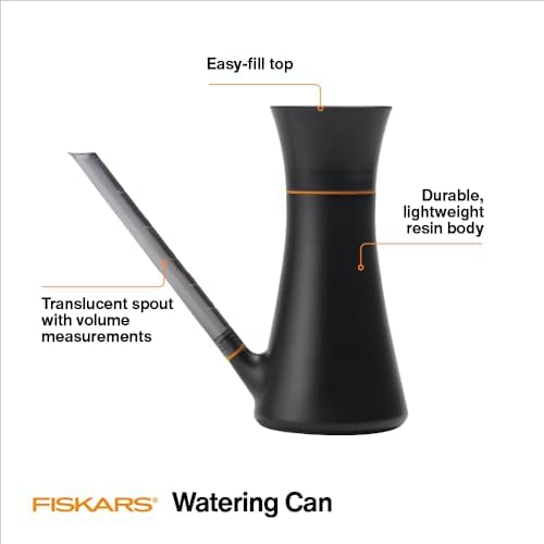 Fiskars Indoor Watering Can,Long Reach Spout for Precision Hydration on House Plants,Flowers&Garden,Anti-Drip Nozzle with Translucent Volume Markings,Ergonomic Recycled Plastic Body,40 oz,(Pack of 4)