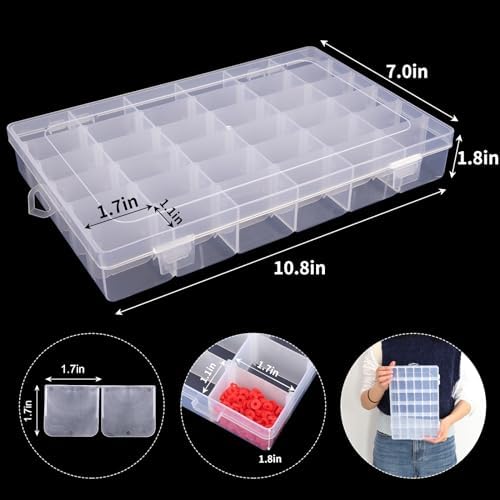 Bead Organizer Storage 36 Grid Jewelry Tackle Craft Box Adjustable Dividers