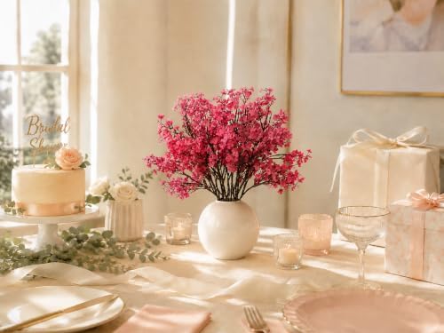 Mandy's 6 Bundles Artificial Hot Pink Baby’s Breath Flowers