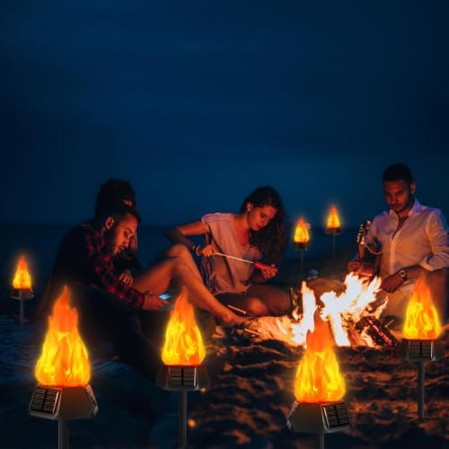 Toodour Solar Halloween Lights Outdoor, 8 Pack Solar Torch Light Waterproof
