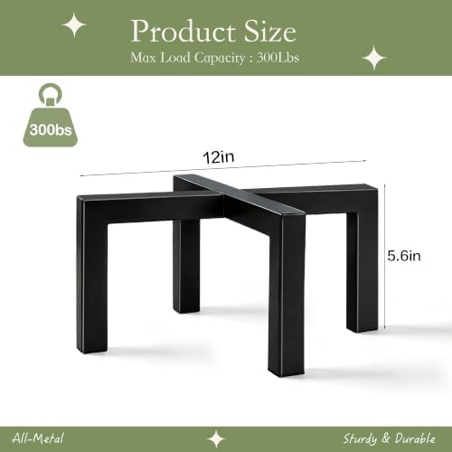 12" Metal Plant Stand Indoor Outdoor, 2 Pack, Heavy Duty Pot Risers