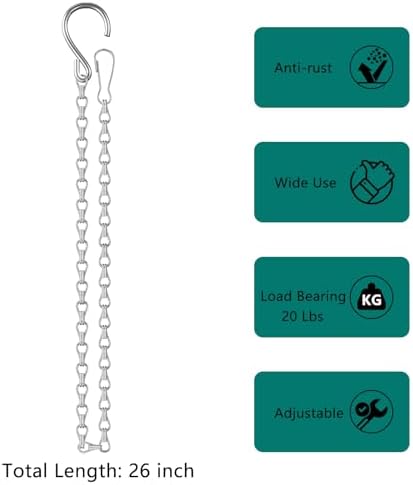 cgarini 26Inch 8Pack Hanging Basket Chain for Hanging Bird Feeders