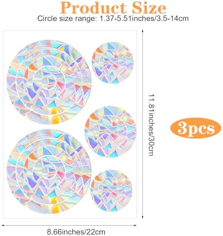 48 Pcs Anti Collision Window Decals for Bird Strikes 3 Sheets of Static Window Clings Circle and Ring Style Stop Birds Flying Into Windows Bird Strike Prevention Glass Door Windows Stickers