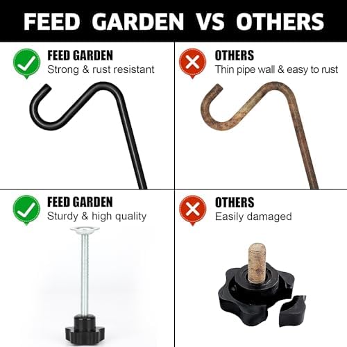FEED GARDEN 2 Pack 14 Inch Deck Hook, Deck Bird Feeder Hanger, Applicable Deck Thickness 1 Inch-3 Inch