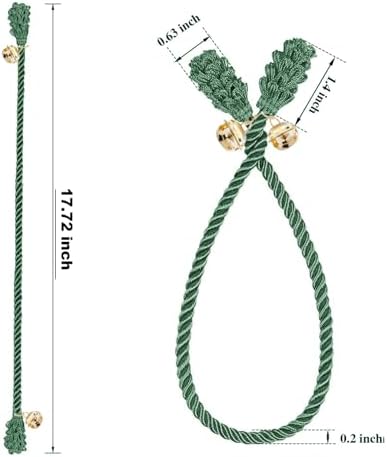 12PCS Christmas Wreaths Ties with Bell, Garland Banister Ties, Flexible Reusable Wreath Twist Tie Tie for Stairs Rail Decoration,Christmas Socks Fixing,Banner Home Decoration (Green)