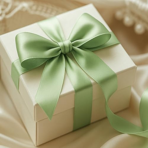 30 Yards 1 1/2 in Sage Green Ribbon for Gift Wrapping Wedding Crafts
