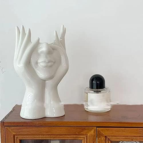 White Face Vase Unique Ceramic Vase for Room,Office,Home Decor