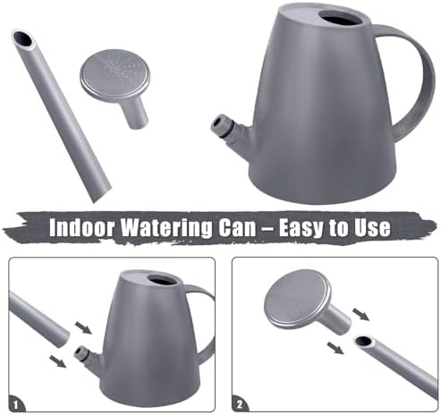 1.8L Watering Can, Small Watering Can for Indoor Plants with Long Spout