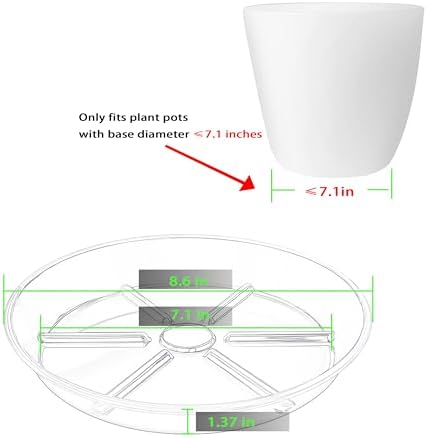 Plant Saucer Pot Tray 8 inch, 6 Packs Flower Planter Saucers, Heavy Drainage Tray for Indoors No Holes, Plastic Plant Saucers Water Catcher for Pots Base, Chocolate