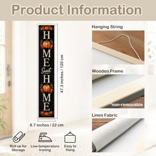 Home Sweet Home Fall Porch Door Banner Wall Decorations 8x47